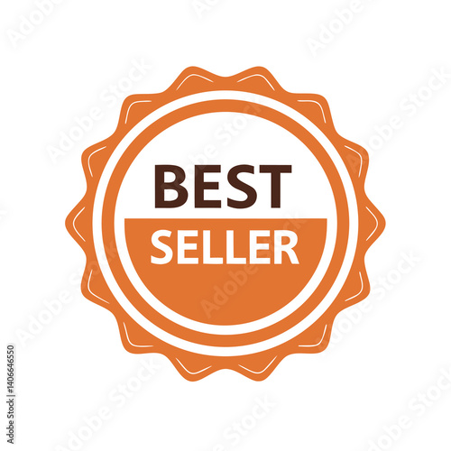 'Best seller' badge illustration whit solid colour 
