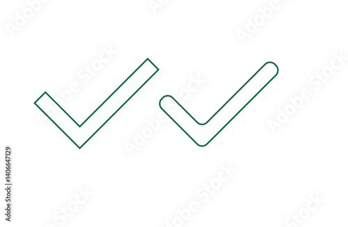 check mark set icon vector illustration. green, black