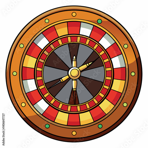 Casino roulette wheel on white background. 