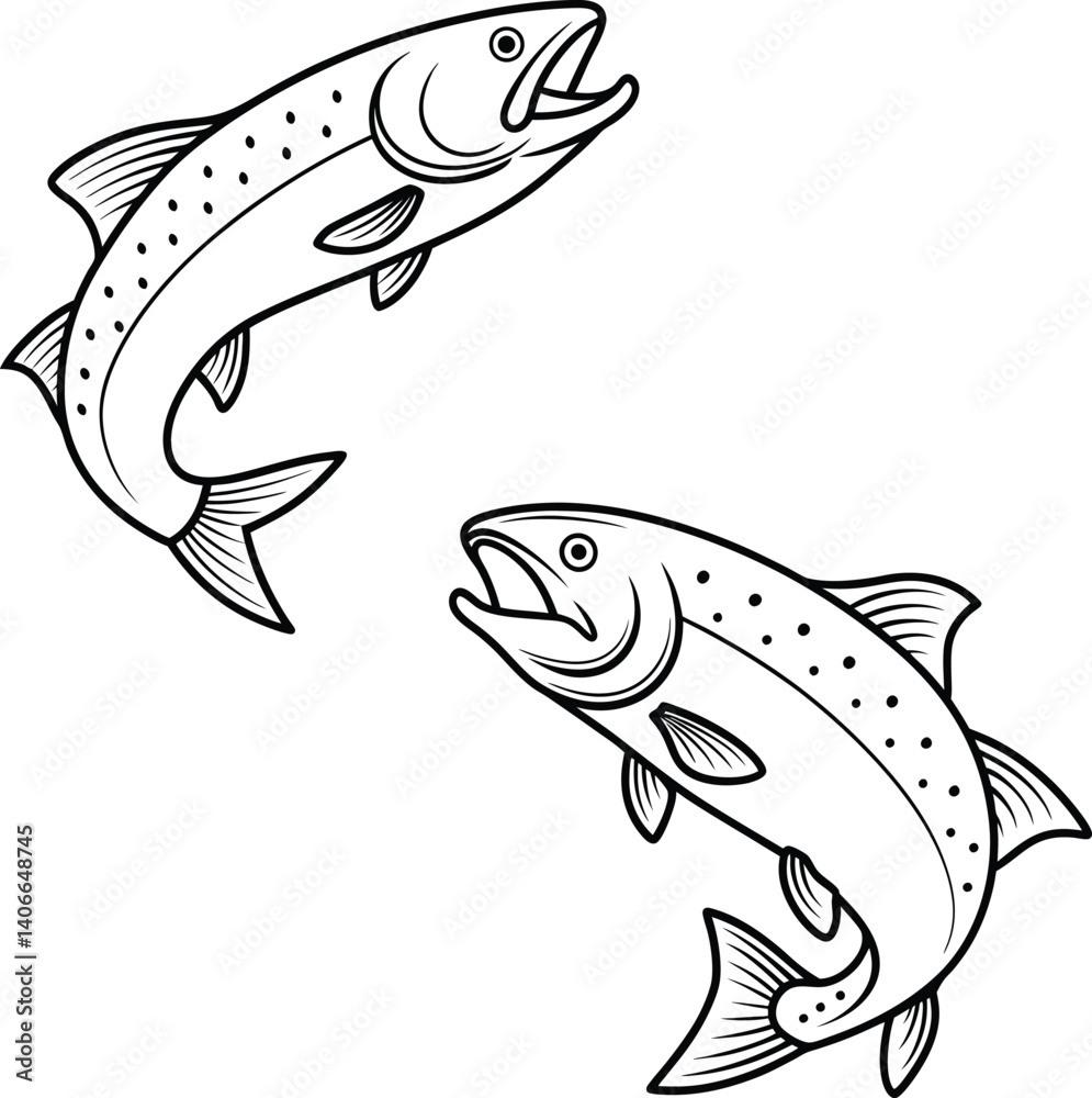 Fototapeta premium Fish icon vector set