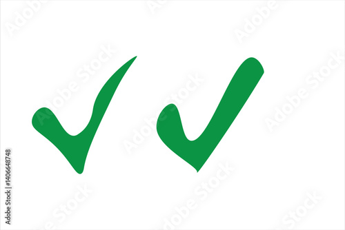 check mark set icon vector illustration. green, black
