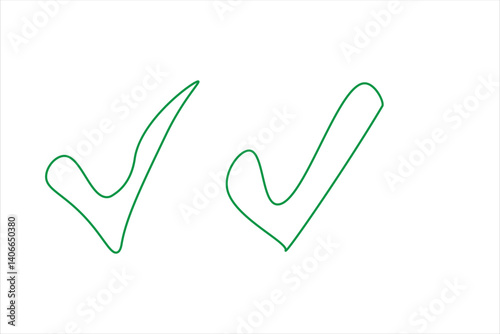 check mark set icon vector illustration. green, black