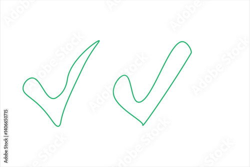 check mark set icon vector illustration. green, black