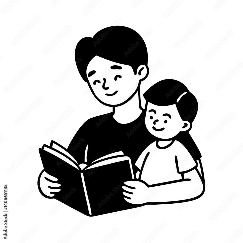 father and child reading icon, father and child reading silhouette vector illustration-simple silhouette illustration of father and child reading, perfect for father and child reading logos and icons father and child reading icon, father and child reading silhouette vector illustration-simple silhouette illustration of father and child reading, perfect for father and child reading logos and icons