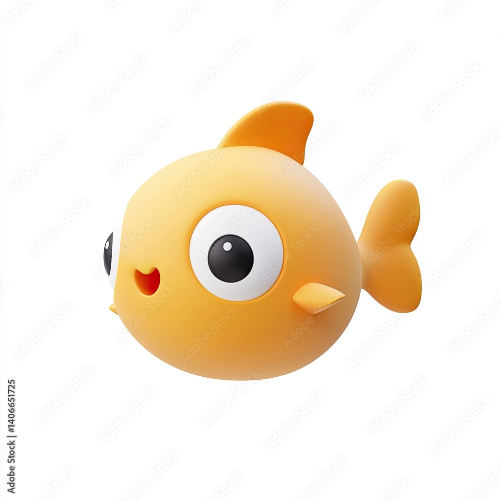 Adorable 3D Render of a Happy Orange Fish Cartoon Character Adorable 3D Render of a Happy Orange Fish Cartoon Character