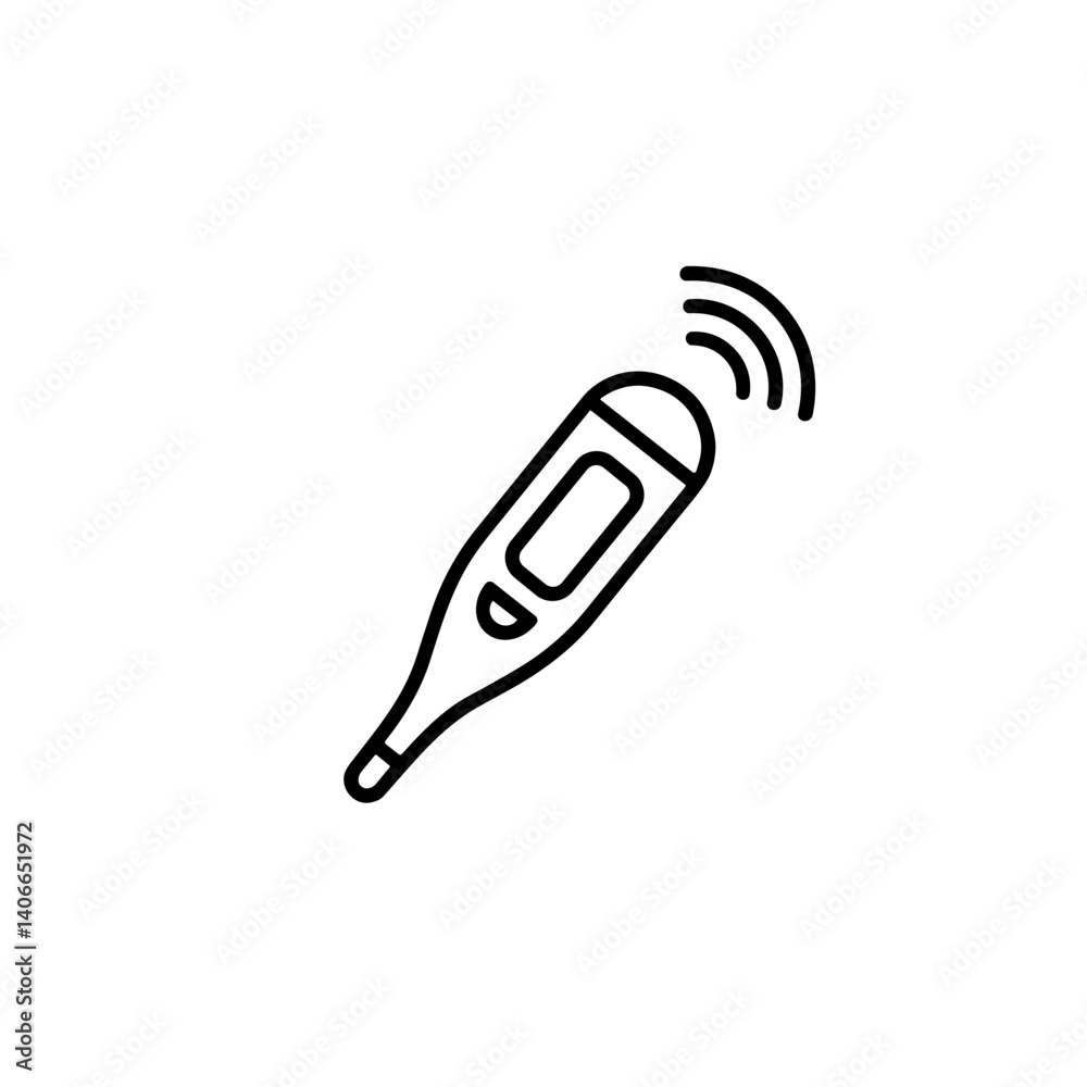 Digital thermometer displaying temperature in minimalist style  