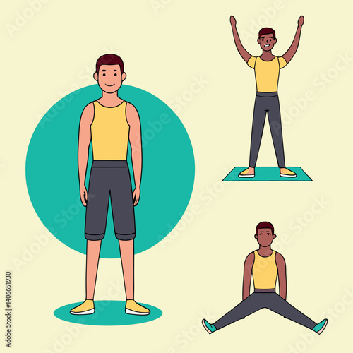 Home training man activity practicing exercise 
