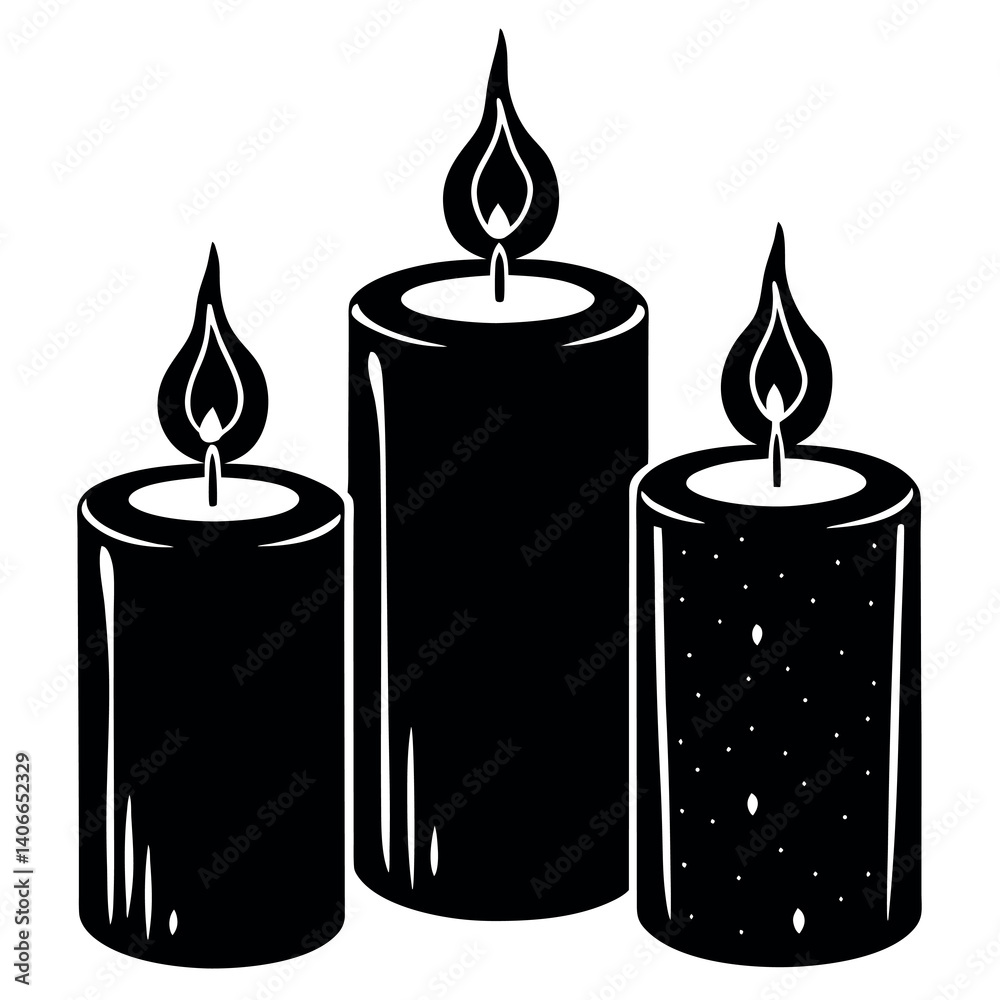 Obraz premium Isolated candles on white background 