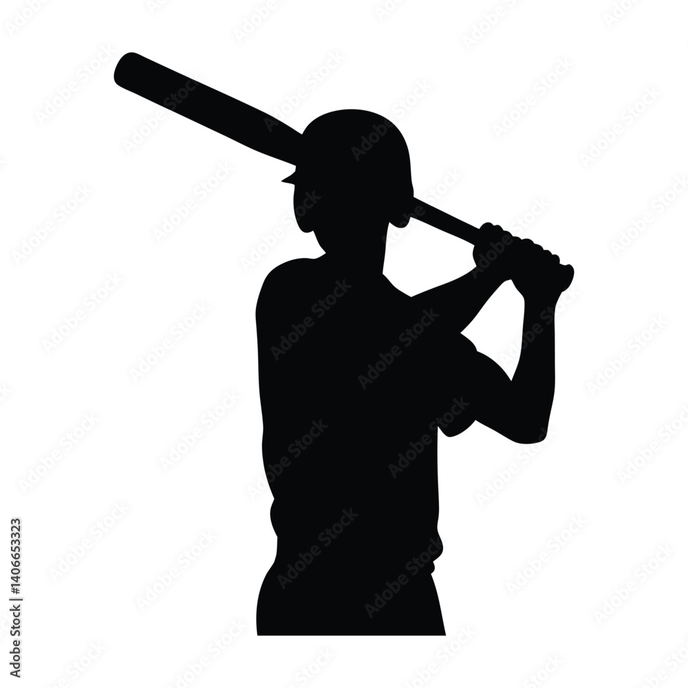 Baseball player vector silhouette