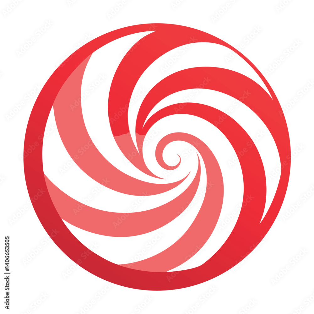 Peppermint swirl candy vector icon on white background. Peppermint swirl candy vector icon on white background.