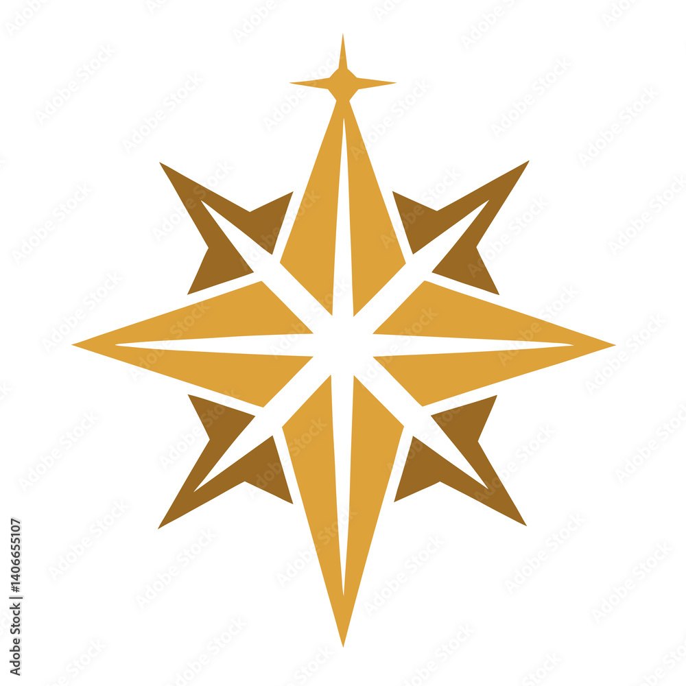 Obraz premium Star-of-Bethlehem-vector-icon-on-white background.