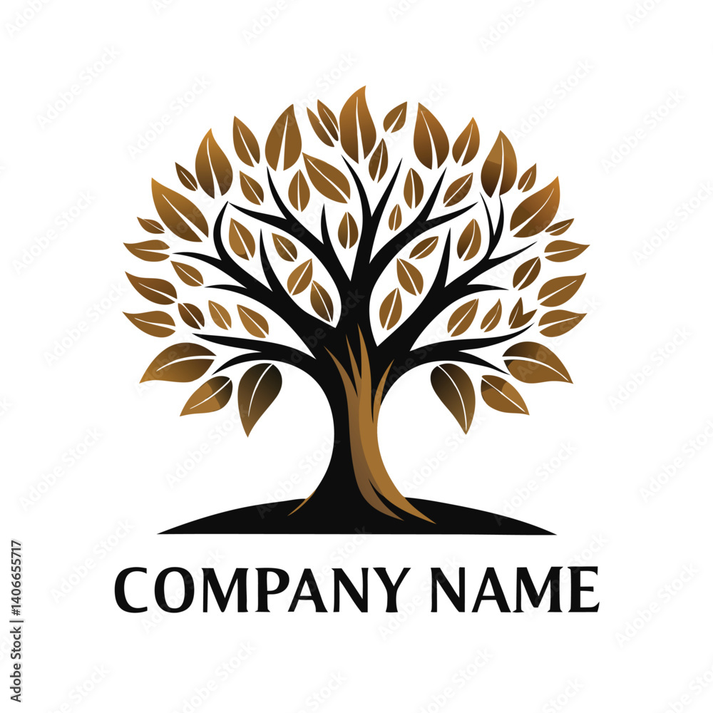 Obraz premium Golden Tree Logo