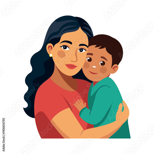 Mother and Child Bonding in a Loving Embrace