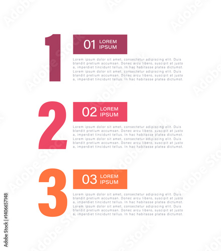 Minimalistic vertical infographic design template with 3 steps or options