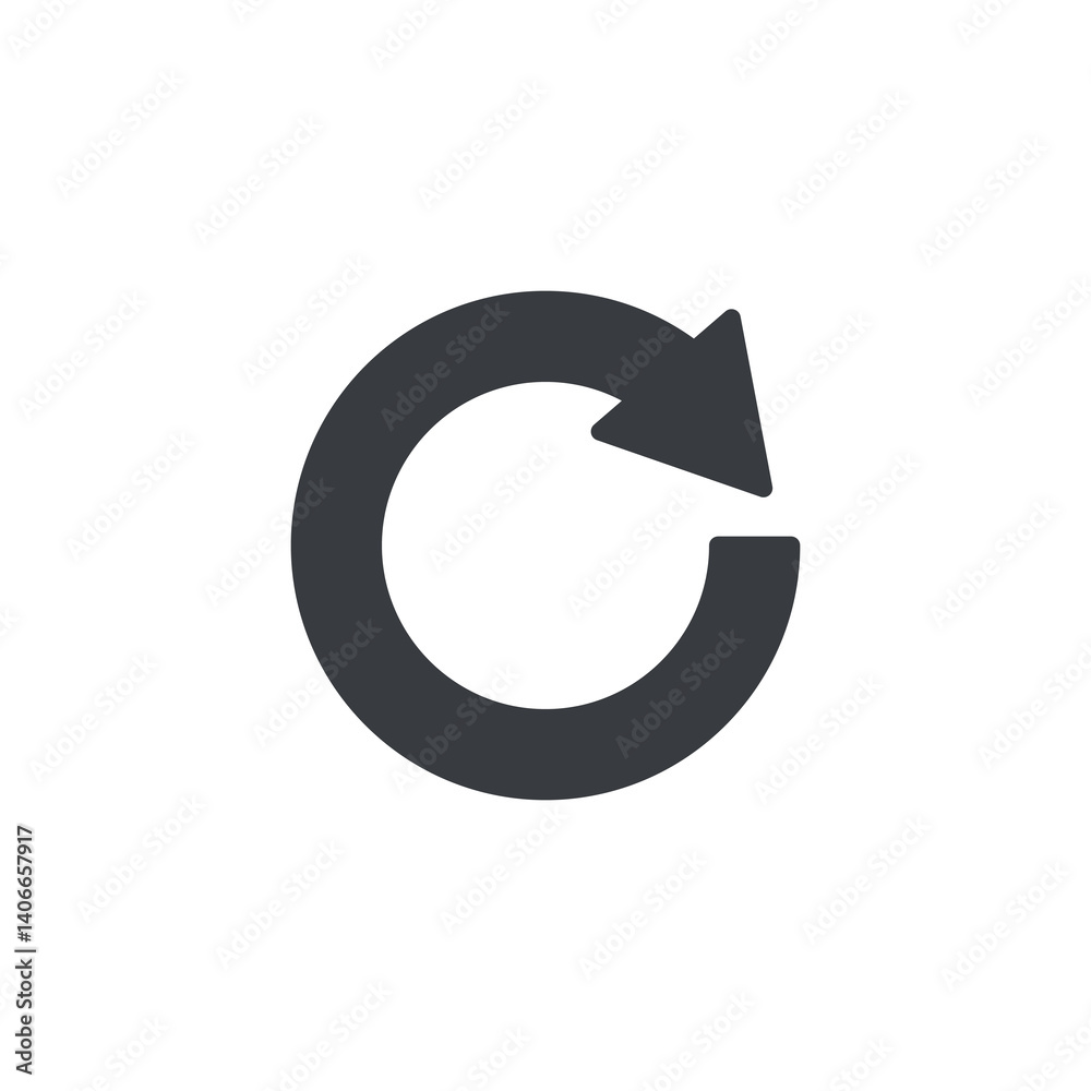 Spinning arrow vector icon Spinning arrow vector icon