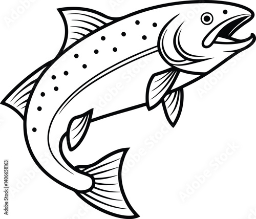 bass fish vector isolated on white background.