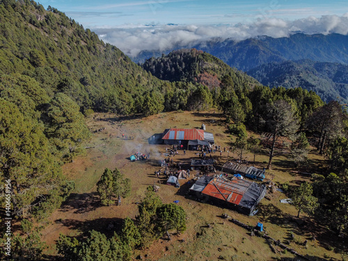 Plan de las ardillas, lugar de descanso y campamento previo al ascenso de la cima del Volcán Tacana.