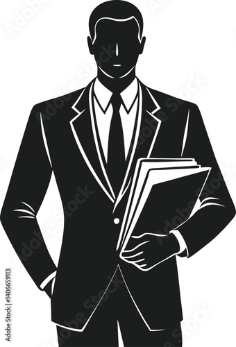 Professional Posture Silhouette of Office Manager
