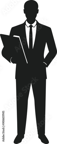 Wallpaper Mural Clean Black Vector of Confident Manager Torontodigital.ca
