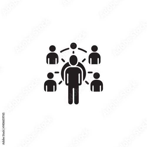 Person in Network Hub – Vector Illustration for Communication

