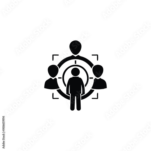 Person in Network Hub – Vector Illustration for Communication

