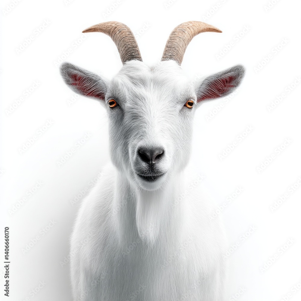 Fototapeta premium Portrait of a Majestic White Goat