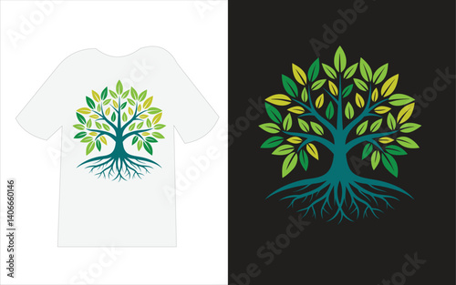 A plain white t-shirt mockup surrounded by various colorful flowers on a blue background. The shirt is centered and the floral arrangement creates a vibrant and fresh atmosphere.