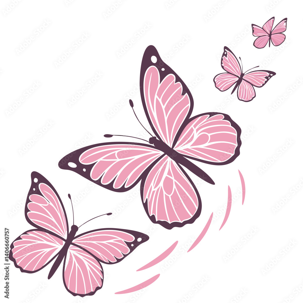 Fototapeta premium monarch butterflies set vector