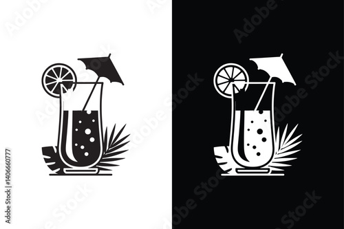 Tropical Drink icon vector on White Background ,Vector Art Illustration on white background.