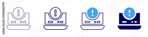 Laptop cubicle icon in 4 different styles. Thin Line, Line, Bold Line, Duotone. Duotone style. Editable stroke