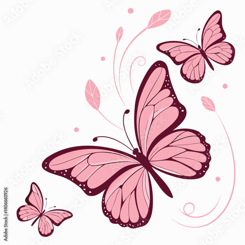 monarch butterflies set vector
