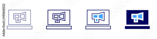 Laptop dongle icon in 4 different styles. Thin Line, Line, Bold Line, Duotone. Duotone style. Editable stroke