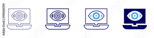 Laptop enhancement icon in 4 different styles. Thin Line, Line, Bold Line, Duotone. Duotone style. Editable stroke