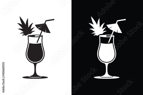 Tropical Drink icon vector on White Background ,Vector Art Illustration on white background.
