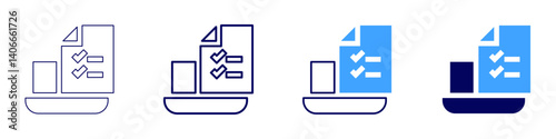 Laptop giveaways​ icon in 4 different styles. Thin Line, Line, Bold Line, Duotone. Duotone style. Editable stroke