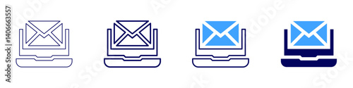 Laptop keypad icon in 4 different styles. Thin Line, Line, Bold Line, Duotone. Duotone style. Editable stroke