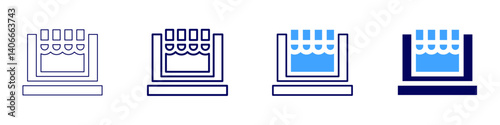 Laptop lifespan icon in 4 different styles. Thin Line, Line, Bold Line, Duotone. Duotone style. Editable stroke