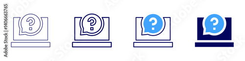Laptop lockdown icon in 4 different styles. Thin Line, Line, Bold Line, Duotone. Duotone style. Editable stroke