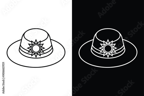 Sunhat icon vector on White Background ,Vector Art Illustration on white background.