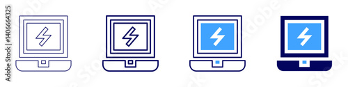 Laptop patience icon in 4 different styles. Thin Line, Line, Bold Line, Duotone. Duotone style. Editable stroke