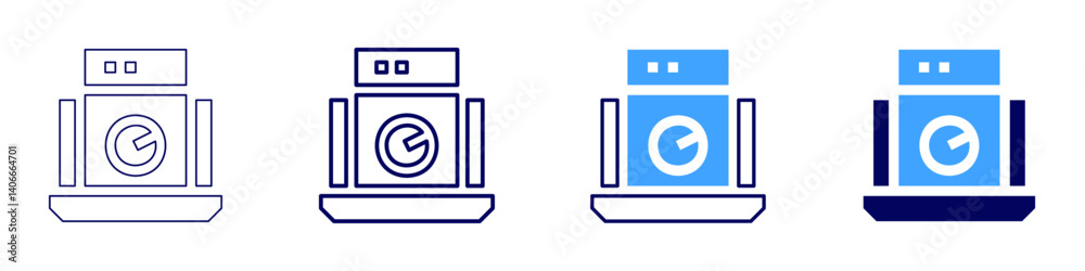 Laptop profile icon in 4 different styles. Thin Line, Line, Bold Line, Duotone. Duotone style. Editable stroke