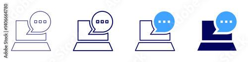 Laptop recruiter icon in 4 different styles. Thin Line, Line, Bold Line, Duotone. Duotone style. Editable stroke