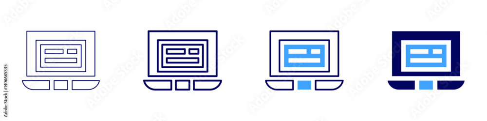 Laptop speaker icon in 4 different styles. Thin Line, Line, Bold Line, Duotone. Duotone style. Editable stroke Laptop speaker icon in 4 different styles. Thin Line, Line, Bold Line, Duotone. Duotone style. Editable stroke