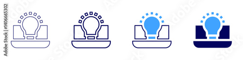Laptop snapshot icon in 4 different styles. Thin Line, Line, Bold Line, Duotone. Duotone style. Editable stroke