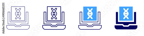 Laptop splitter icon in 4 different styles. Thin Line, Line, Bold Line, Duotone. Duotone style. Editable stroke