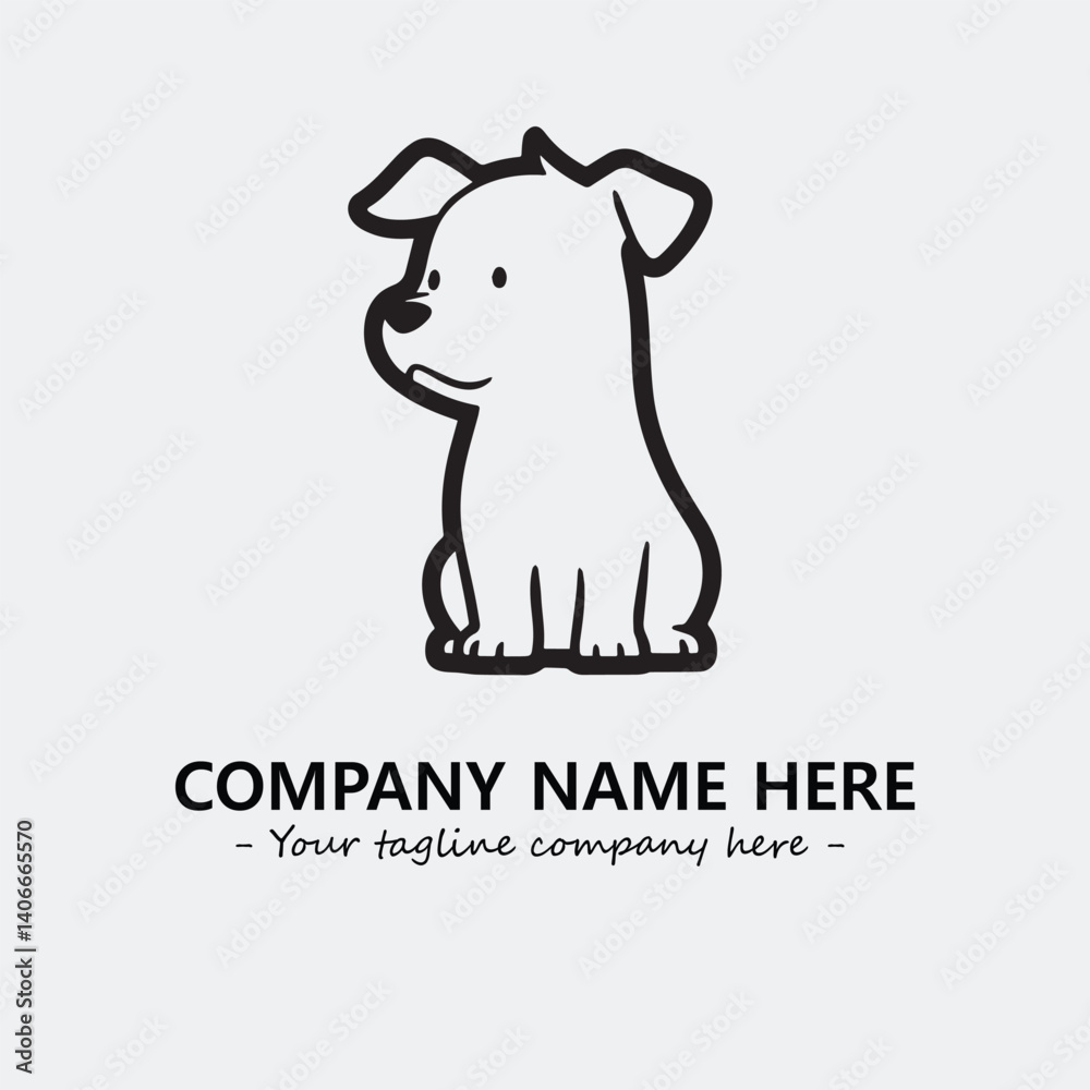 Obraz premium Dog illustration black and white for logo company vector image 