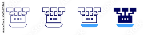 Laptop surveillance icon in 4 different styles. Thin Line, Line, Bold Line, Duotone. Duotone style. Editable stroke