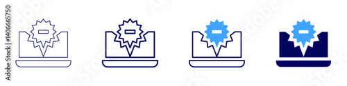 Laptop touchpad icon in 4 different styles. Thin Line, Line, Bold Line, Duotone. Duotone style. Editable stroke