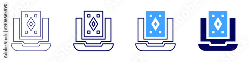 Laptop usage icon in 4 different styles. Thin Line, Line, Bold Line, Duotone. Duotone style. Editable stroke