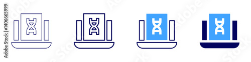 Laptop usermode icon in 4 different styles. Thin Line, Line, Bold Line, Duotone. Duotone style. Editable stroke